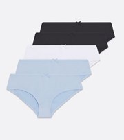 New Look Girls 5 Pack Pale Blue White and Black Briefs